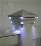 Aurora Aluminum Eclipse LED Lighted Post Cap White Example 4